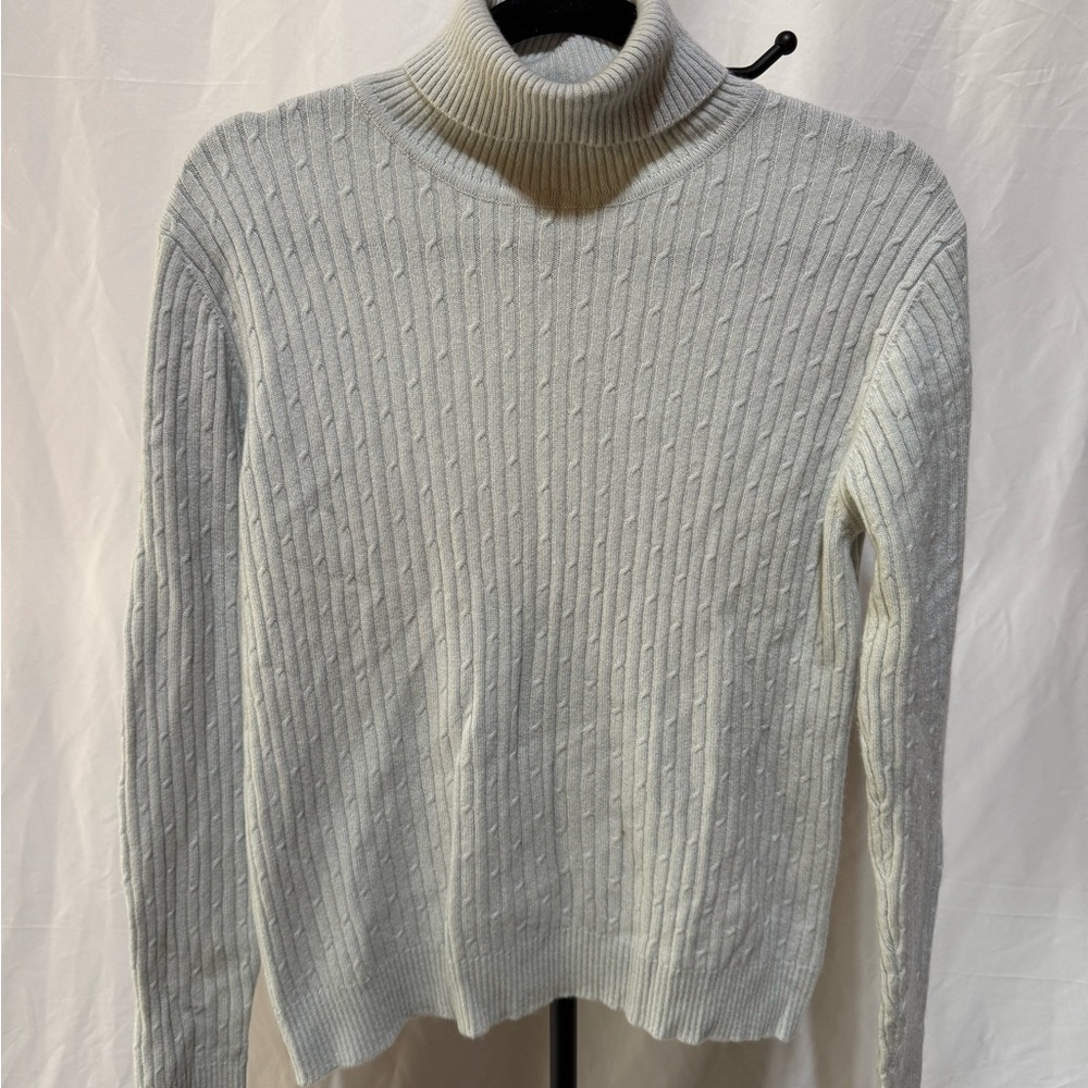 Cashmere, Vintage Parisian Signature Turtleneck Sweater